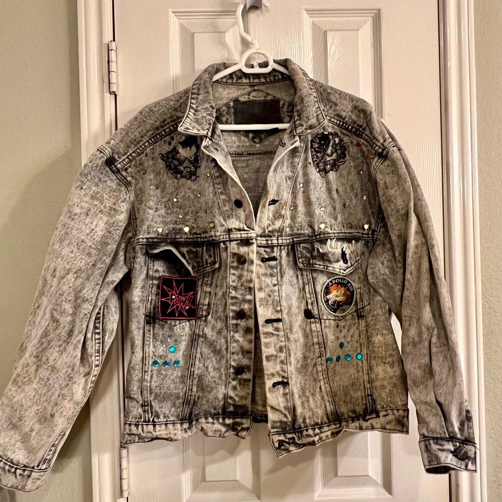 Vintage acid wash denim jacket-L